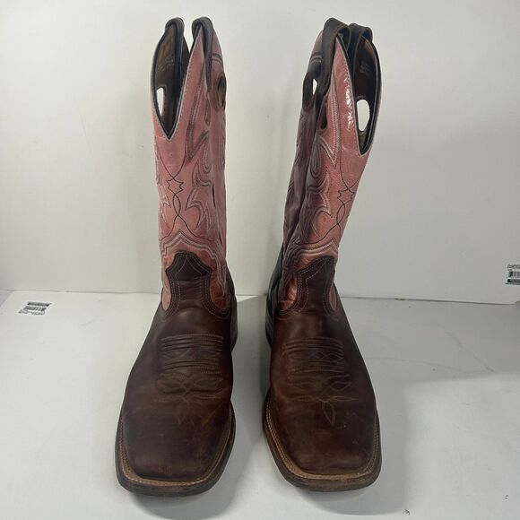 Other - Boulet Women’s Cowboy Boots Size 8 C Brown Pink Leather Western Boots